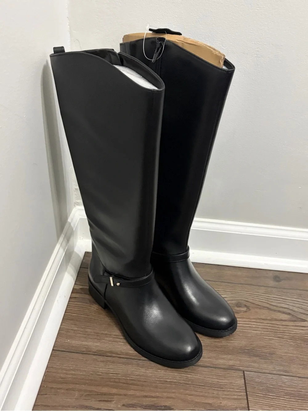 Women's Black Over-the-Knee Zip Riding Boots